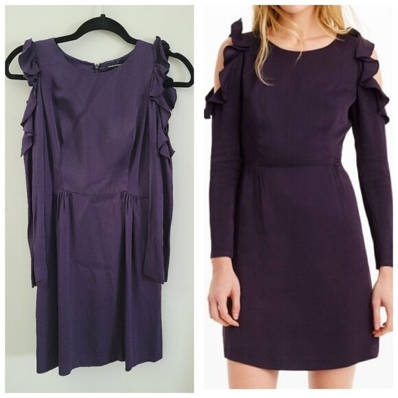 Club Monaco plum dress with cut-out sleeves Size 00 - Picture 2 of 16